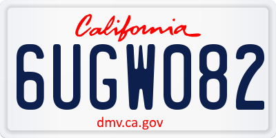 CA license plate 6UGW082