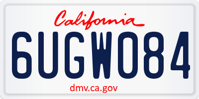 CA license plate 6UGW084
