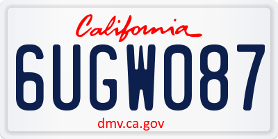 CA license plate 6UGW087