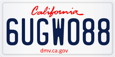 CA license plate 6UGW088