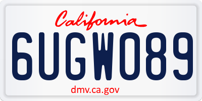 CA license plate 6UGW089