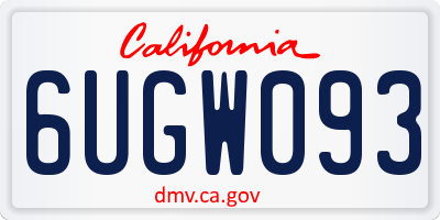 CA license plate 6UGW093