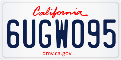 CA license plate 6UGW095