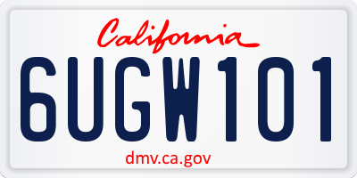 CA license plate 6UGW101
