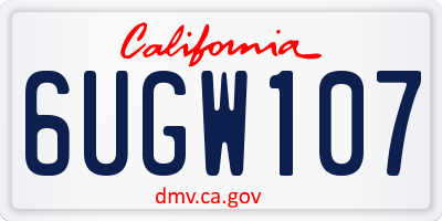 CA license plate 6UGW107