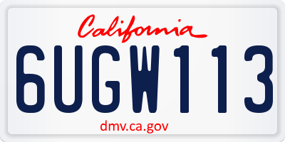 CA license plate 6UGW113