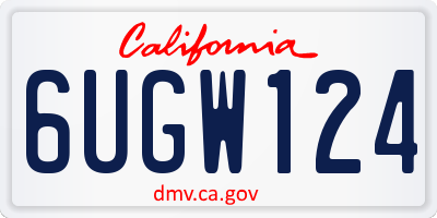 CA license plate 6UGW124