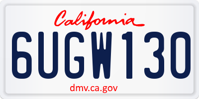 CA license plate 6UGW130