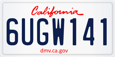 CA license plate 6UGW141