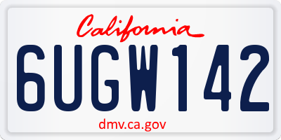 CA license plate 6UGW142