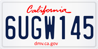 CA license plate 6UGW145