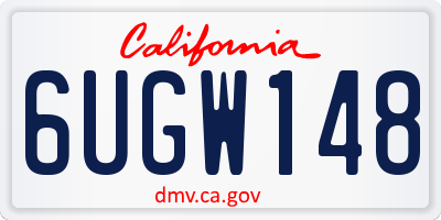 CA license plate 6UGW148