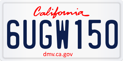 CA license plate 6UGW150