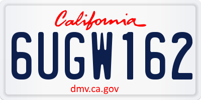 CA license plate 6UGW162