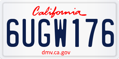 CA license plate 6UGW176