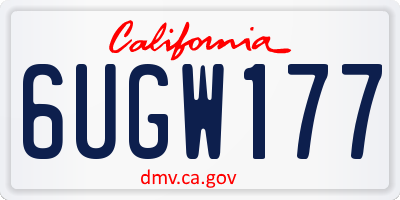 CA license plate 6UGW177