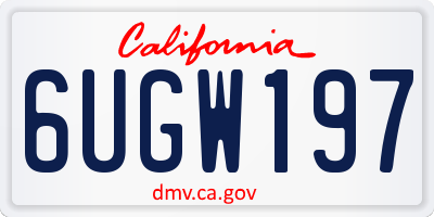 CA license plate 6UGW197