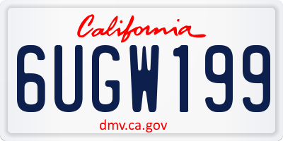 CA license plate 6UGW199