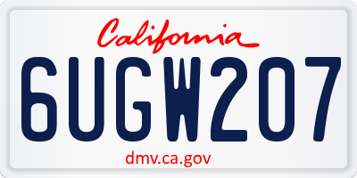 CA license plate 6UGW207