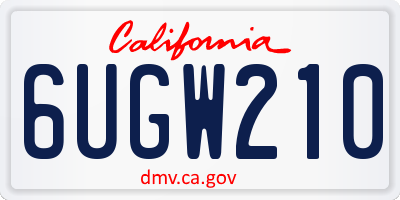 CA license plate 6UGW210