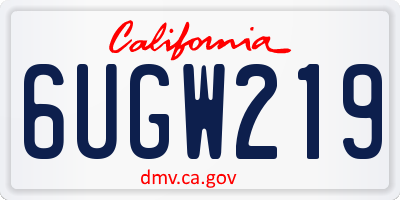 CA license plate 6UGW219