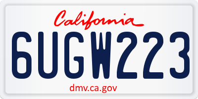 CA license plate 6UGW223