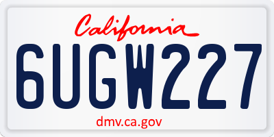 CA license plate 6UGW227