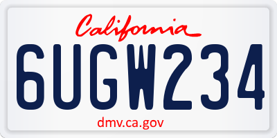 CA license plate 6UGW234