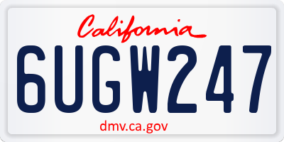 CA license plate 6UGW247