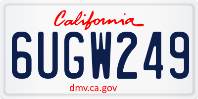 CA license plate 6UGW249