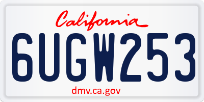 CA license plate 6UGW253