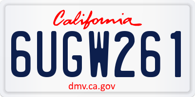 CA license plate 6UGW261