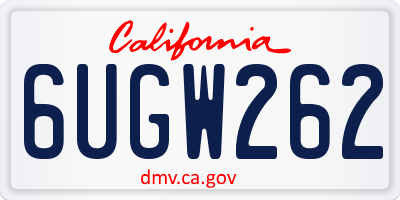 CA license plate 6UGW262