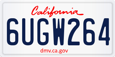 CA license plate 6UGW264