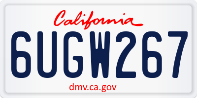 CA license plate 6UGW267