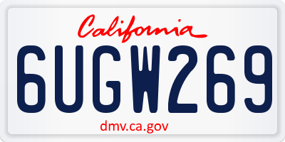CA license plate 6UGW269