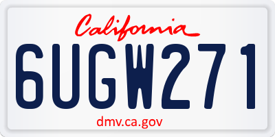 CA license plate 6UGW271