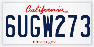 CA license plate 6UGW273