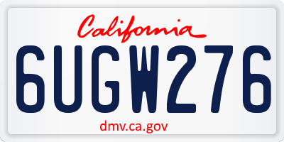 CA license plate 6UGW276