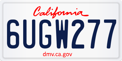CA license plate 6UGW277