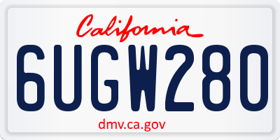CA license plate 6UGW280