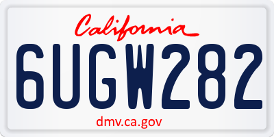 CA license plate 6UGW282