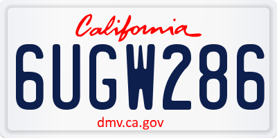 CA license plate 6UGW286