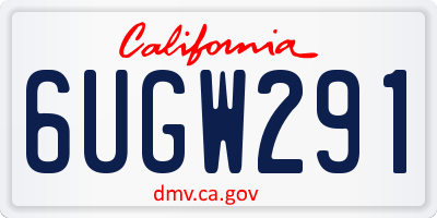 CA license plate 6UGW291