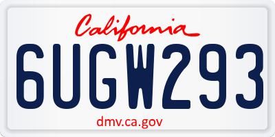 CA license plate 6UGW293