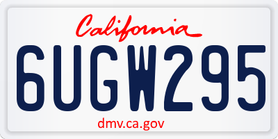 CA license plate 6UGW295