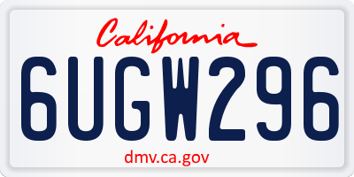 CA license plate 6UGW296