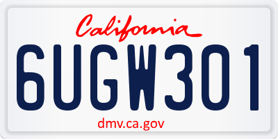 CA license plate 6UGW301
