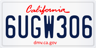 CA license plate 6UGW306