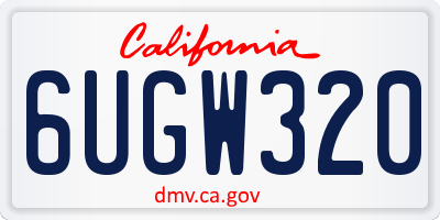 CA license plate 6UGW320